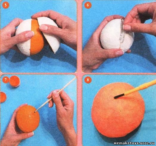 Как сделать бумажный апельсин